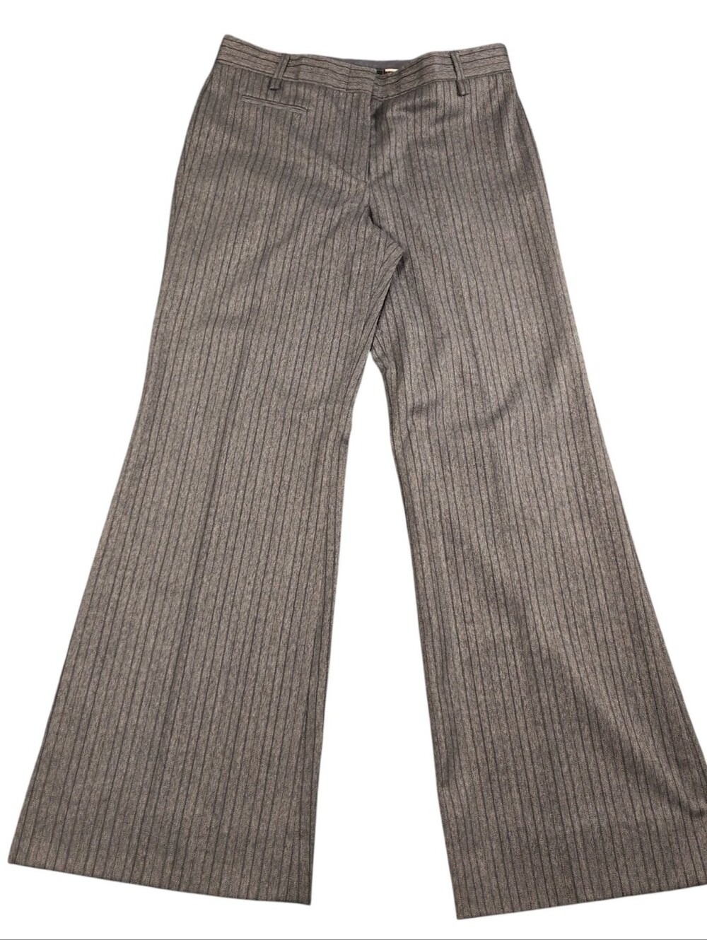 BCBG Max Azria Brown Pinstripe Wide Leg Trousers Career Pants Size 2